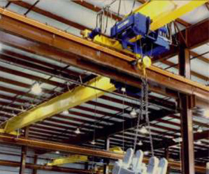 Four single girder cranes at a Midwestern mold facility